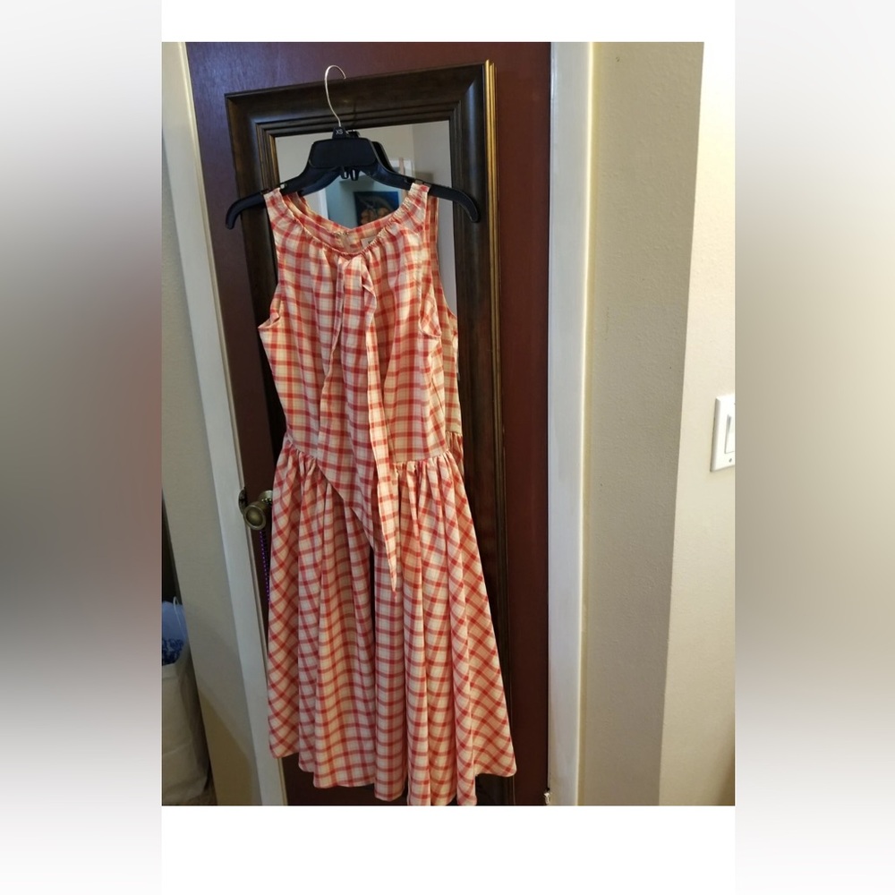 Unique Vintage Red/white/ Yellow Swing Dress- size S(4)